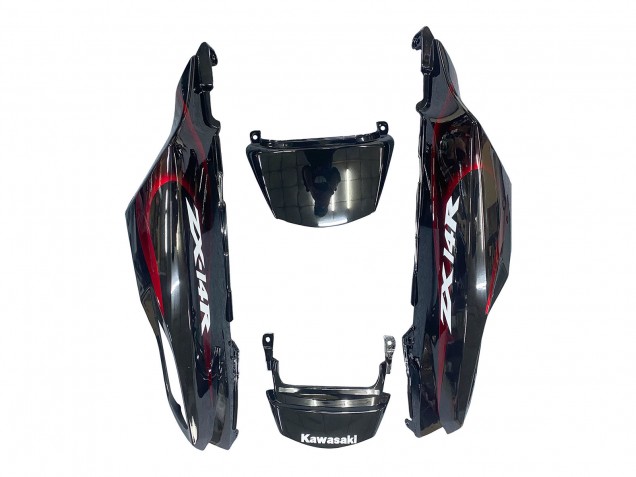 2006-2011 Glossy Black Red Flame Kawasaki ZX14R ZZR1400 Motorcycle Fairing Kits Canada
