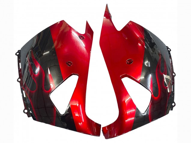 2006-2011 Glossy Black Red Flame Kawasaki ZX14R ZZR1400 Motorcycle Fairing Kits Canada