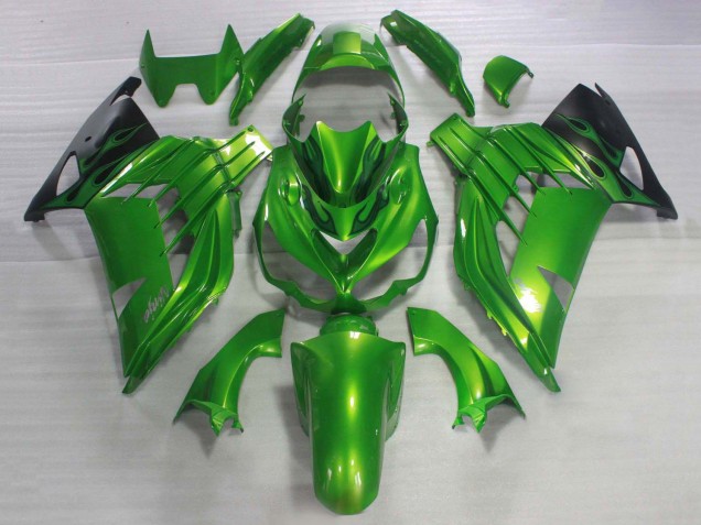 2006-2011 Green Glossy Black Kawasaki ZX14R ZZR1400 Bike Fairings Canada
