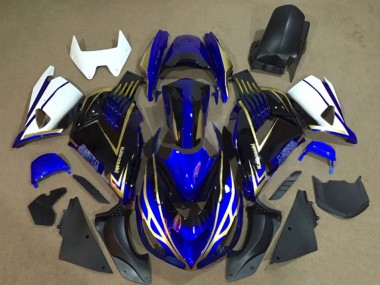 2006-2011 White Blue Gold Kawasaki ZX14R ZZR1400 Motorcycle Fairings Canada