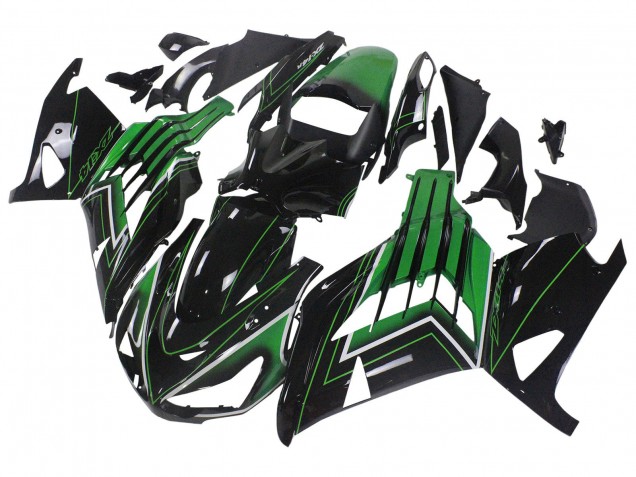 2012-2024 Green Glossy Black Stripe Kawasaki ZX14R ZZR1400 Motorcycle Fairings Canada