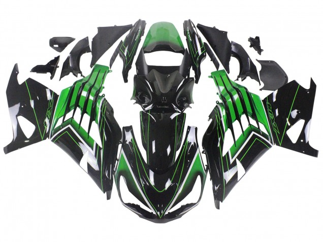 2012-2024 Green Glossy Black Stripe Kawasaki ZX14R ZZR1400 Motorcycle Fairings Canada