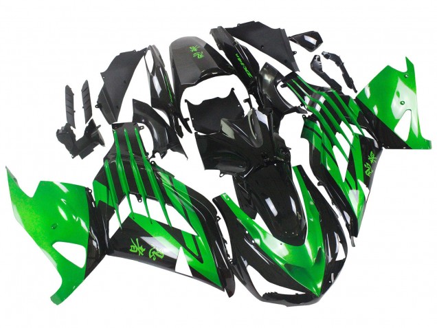 2012-2024 Green Glossy Black Kawasaki ZX14R ZZR1400 Motorcycle Fairing Kits Canada