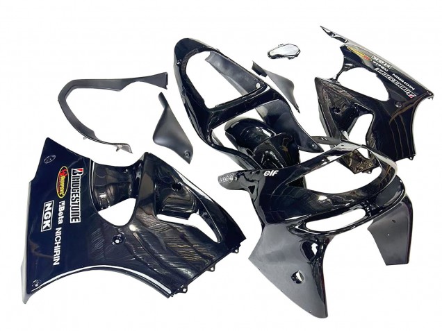 1998-1999 Glossy Black Yellow Elf Bridgestone Kawasaki ZX6R Motorcycle Fairings Canada
