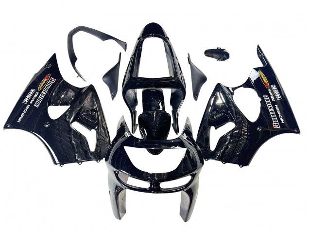 1998-1999 Glossy Black Yellow Elf Bridgestone Kawasaki ZX6R Motorcycle Fairings Canada