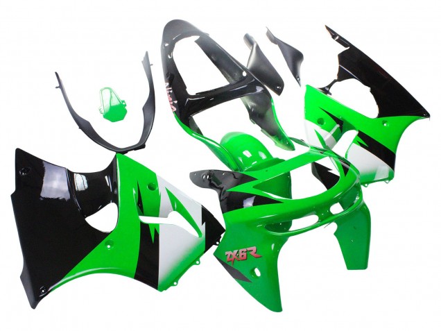 1998-1999 Green White Glossy Black Kawasaki ZX6R Motorcycle Fairings Canada