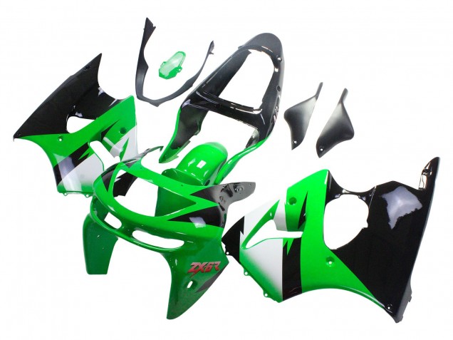 1998-1999 Green White Glossy Black Kawasaki ZX6R Motorcycle Fairings Canada