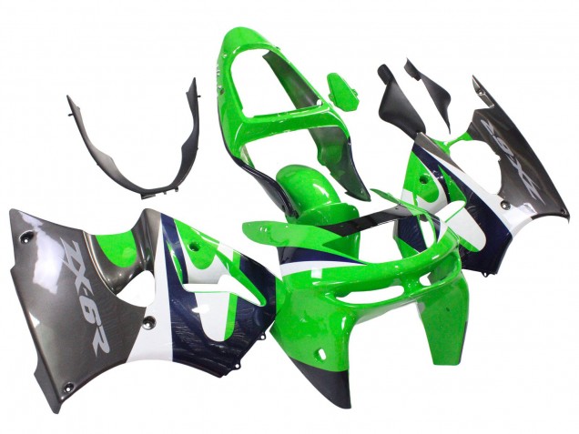 1998-1999 Green White Dark Blue Silver Kawasaki ZX6R Motorcycle Fairings Canada