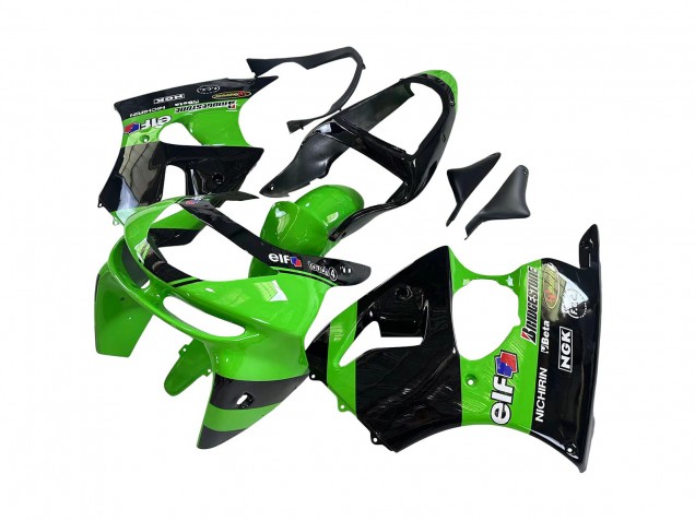 1998-1999 Green Glossy Black Elf Bridgestone Kawasaki ZX6R Motorcycle Fairings Canada