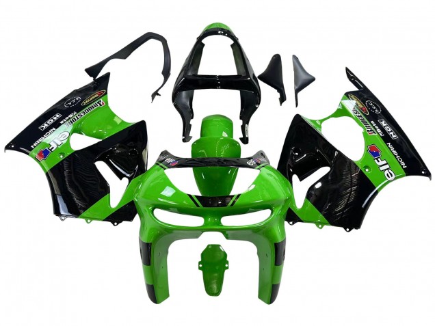 1998-1999 Green Glossy Black Elf Bridgestone Kawasaki ZX6R Motorcycle Fairings Canada