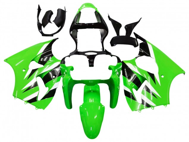 2000-2002 Green White Black Kawasaki ZX6R Motorcycle Fairings Canada