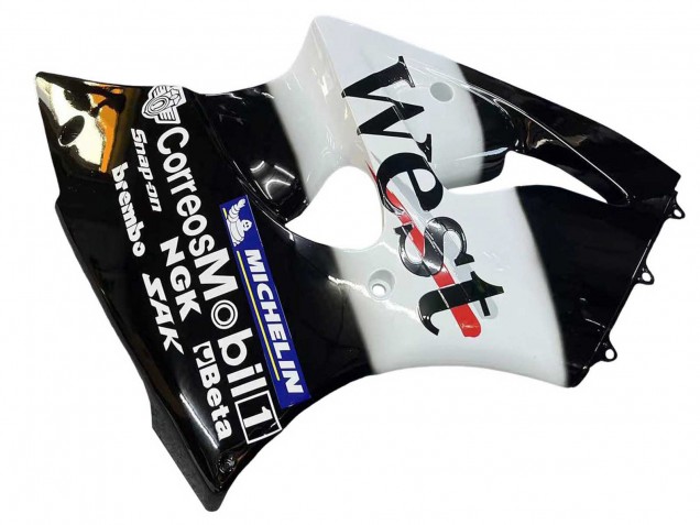 2000-2002 Glossy Black White West Michelin Kawasaki ZX6R Motorcycle Fairings Canada