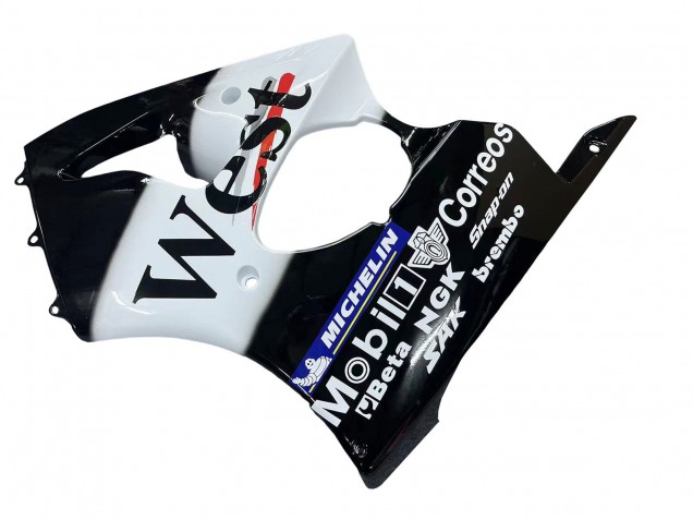 2000-2002 Glossy Black White West Michelin Kawasaki ZX6R Motorcycle Fairings Canada