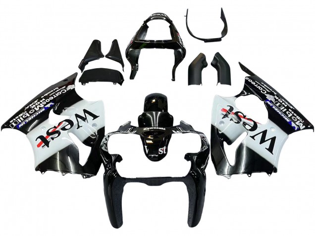 2000-2002 Glossy Black White West Michelin Kawasaki ZX6R Motorcycle Fairings Canada