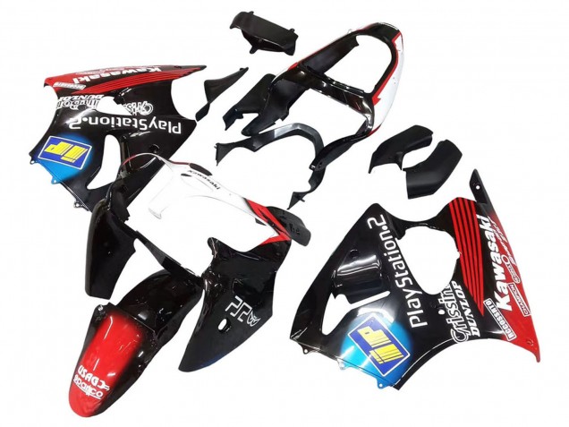 2000-2002 Glossy Black Red Blue Red PlayStation 2 Kawasaki ZX6R Motorcycle Fairings Canada