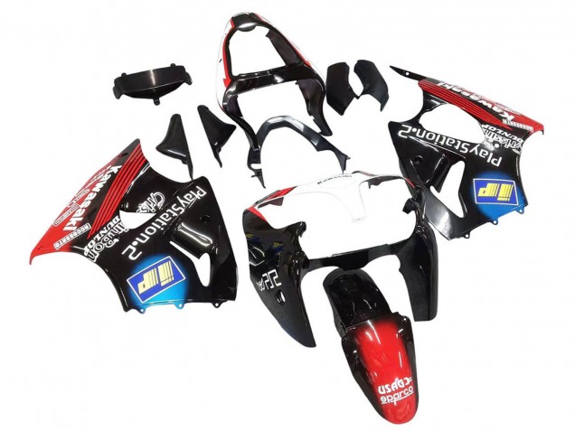 2000-2002 Glossy Black Red Blue Red PlayStation 2 Kawasaki ZX6R Motorcycle Fairings Canada