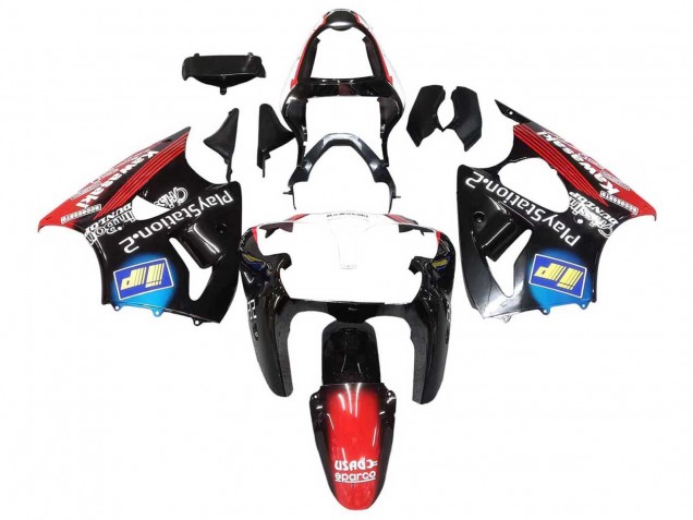 2000-2002 Glossy Black Red Blue Red PlayStation 2 Kawasaki ZX6R Motorcycle Fairings Canada