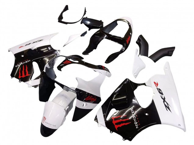 2000-2002 White Black Red Monster Kawasaki ZX6R Motorcycle Fairings Canada