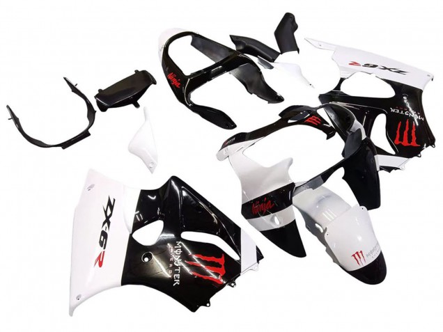 2000-2002 White Black Red Monster Kawasaki ZX6R Motorcycle Fairings Canada