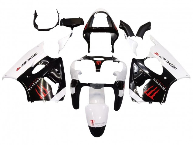 2000-2002 White Black Red Monster Kawasaki ZX6R Motorcycle Fairings Canada