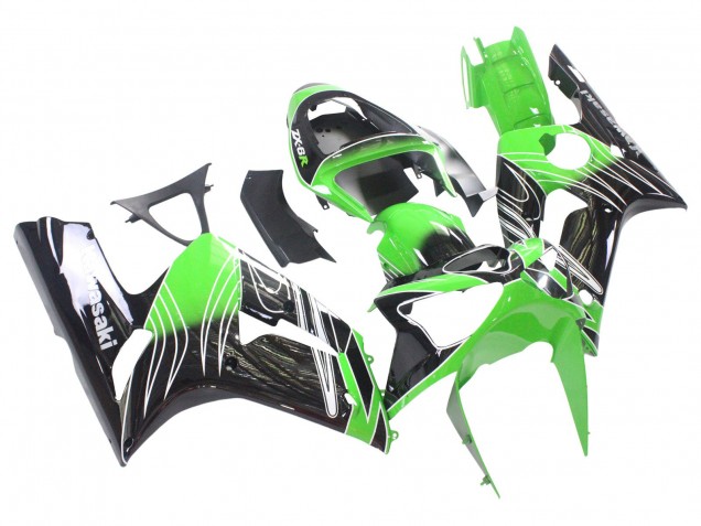 2003-2004 Green White Black Kawasaki ZX6R Motorcycle Fairings Canada
