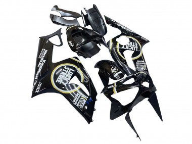 2003-2004 Glossy Black White Motul Lucky Strike Kawasaki ZX6R Motorcycle Fairings Canada