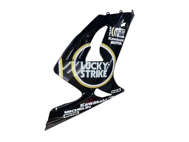 2003-2004 Glossy Black White Motul Lucky Strike Kawasaki ZX6R Motorcycle Fairings Canada