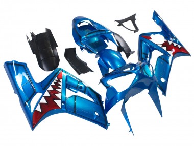 2003-2004 Blue White Red Shark Kawasaki ZX6R Motorcycle Fairings Canada