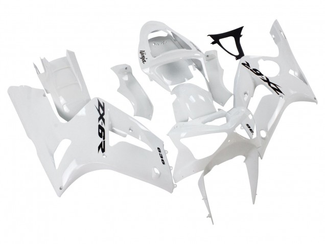 2003-2004 White Black Decals Kawasaki ZX6R Motorcycle Fairings Canada