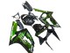 2003-2004 Glossy Black Green Flame Kawasaki ZX6R Motorcycle Fairings Canada