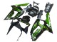 2003-2004 Glossy Black Green Flame Kawasaki ZX6R Motorcycle Fairings Canada