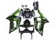 2003-2004 Glossy Black Green Flame Kawasaki ZX6R Motorcycle Fairings Canada
