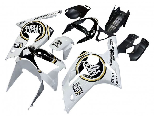 2003-2004 White Black Motul Lucky Strike Kawasaki ZX6R Motorcycle Fairings Canada