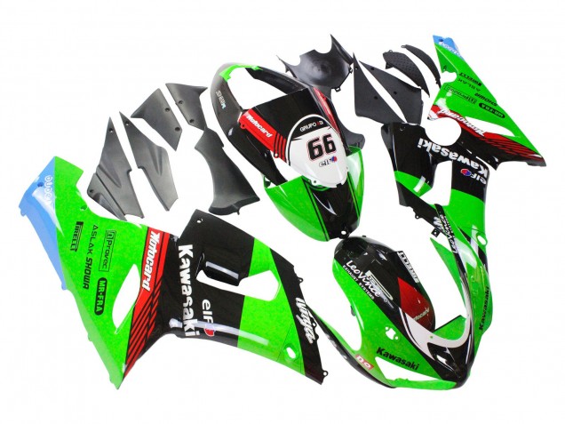 2005-2006 Green Red Black Elf 66 Kawasaki ZX6R Motorcycle Fairings Canada