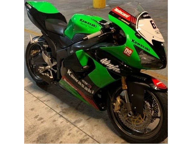 2005-2006 Green Red Black Elf 66 Kawasaki ZX6R Motorcycle Fairings Canada