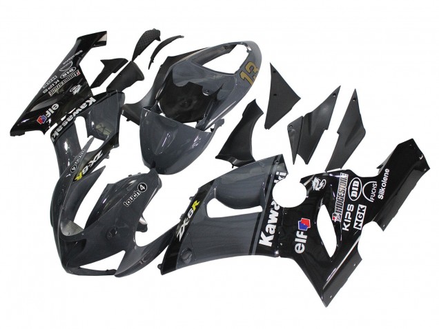 2005-2006 Dark Grey Black Kawasaki ZX6R Motorcycle Fairings Canada