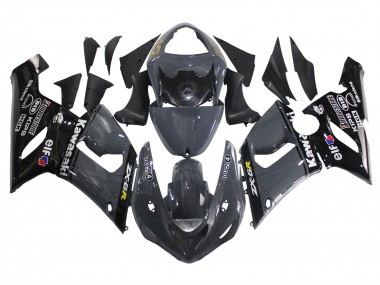 2005-2006 Dark Grey Black Kawasaki ZX6R Motorcycle Fairings Canada