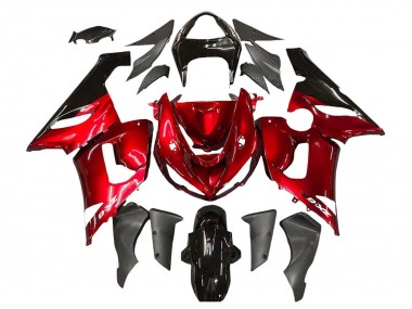 2005-2006 Red Black Kawasaki ZX6R Motorcycle Fairings Canada