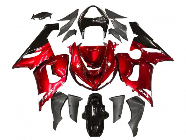 2005-2006 Red Black Kawasaki ZX6R Motorcycle Fairings Canada