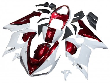 2005-2006 White Red Kawasaki ZX6R Motorcycle Fairings Canada