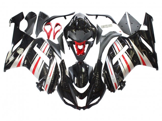2007-2008 Black Silver Red Ninja Kawasaki ZX6R Motorcycle Fairings Canada