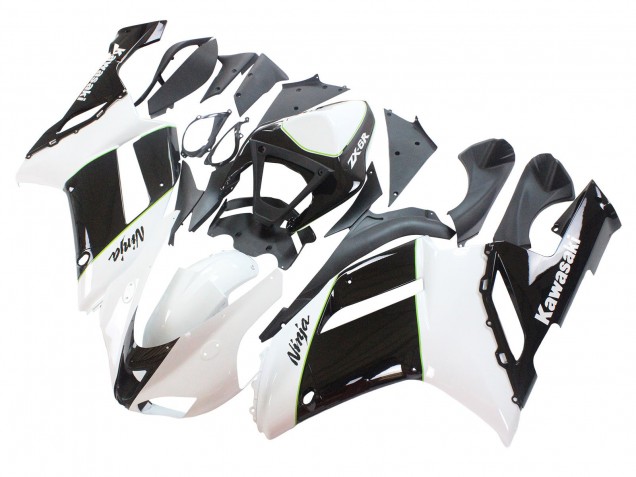 2007-2008 Black White Ninja Kawasaki ZX6R Motorcycle Fairings Canada
