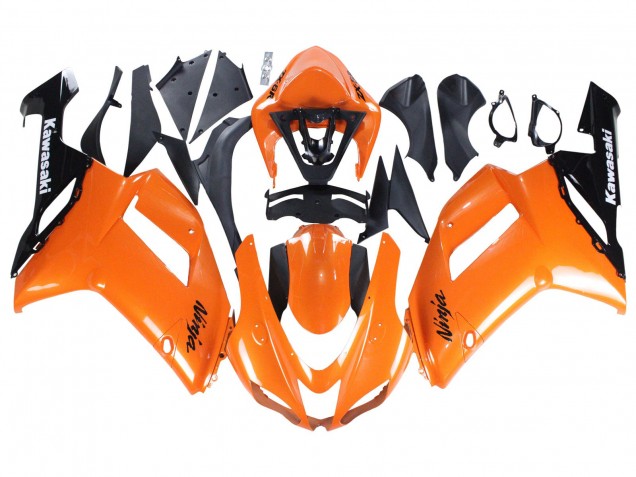 2007-2008 Orange Black Ninja Kawasaki ZX6R Motorcycle Fairings Canada