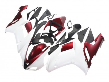 2007-2008 White Red Kawasaki ZX6R Motorcycle Fairing Canada