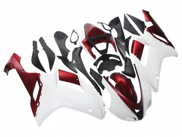 2007-2008 White Red Kawasaki ZX6R Motorcycle Fairing Canada