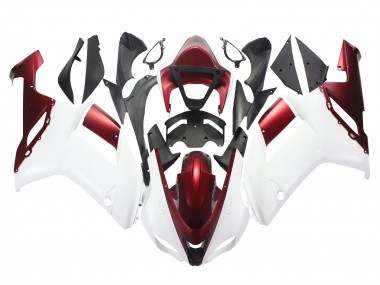 2007-2008 White Red Kawasaki ZX6R Motorcycle Fairing Canada