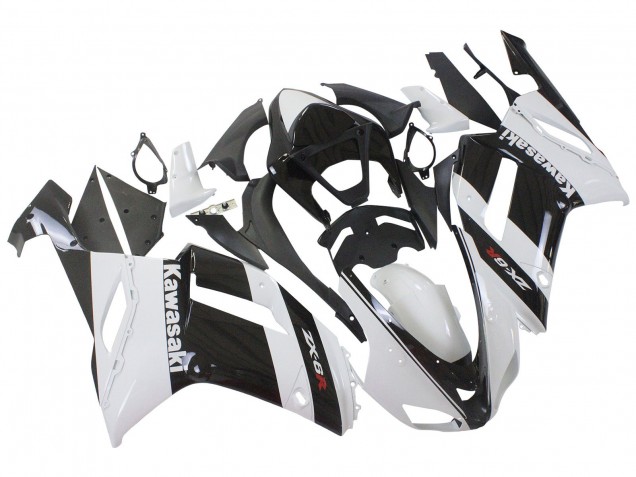 2007-2008 White Black Kawasaki ZX6R Motorcycle Fairing Canada