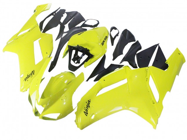 2007-2008 Yellow Ninja Kawasaki ZX6R Motorcycle Fairings Canada
