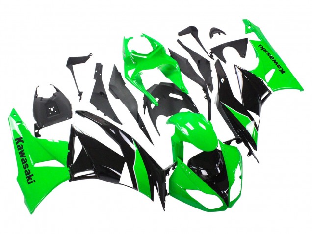 2009-2012 Green Glossy Black Kawasaki ZX6R Motorcycle Fairings Canada