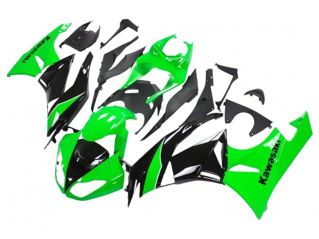 2009-2012 Green Glossy Black Kawasaki ZX6R Motorcycle Fairings Canada